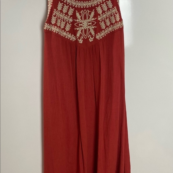 One the Land Embroidered Woven‎ Tank Sleeveless Dress cutout tie back Size Small - Picture 9 of 10